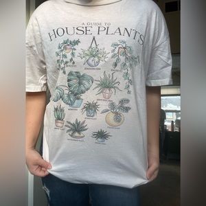 American Eagle Oversized Guide to Houseplants White Graphic Tes